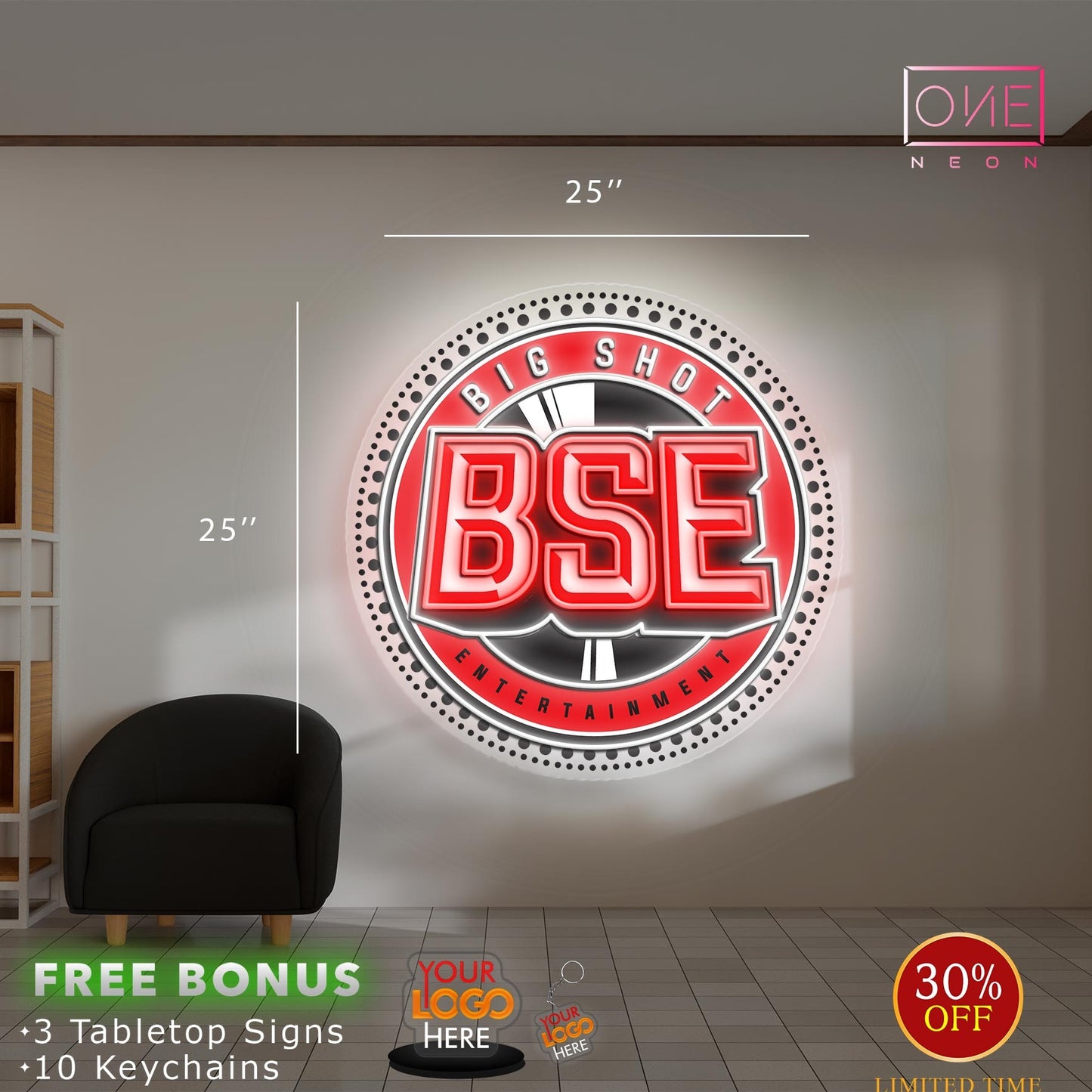 BSE + Sound Check + Key & Tune | LED Neon Sign (3 signs)