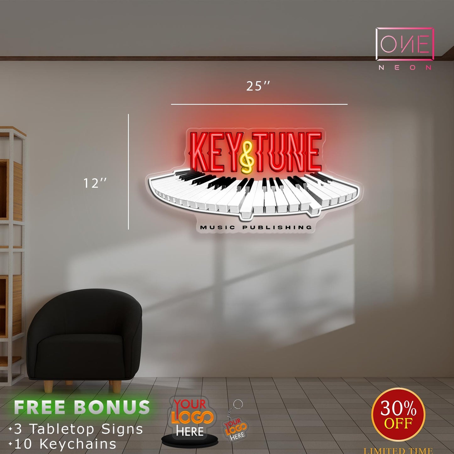 BSE + Sound Check + Key & Tune | LED Neon Sign (3 signs)
