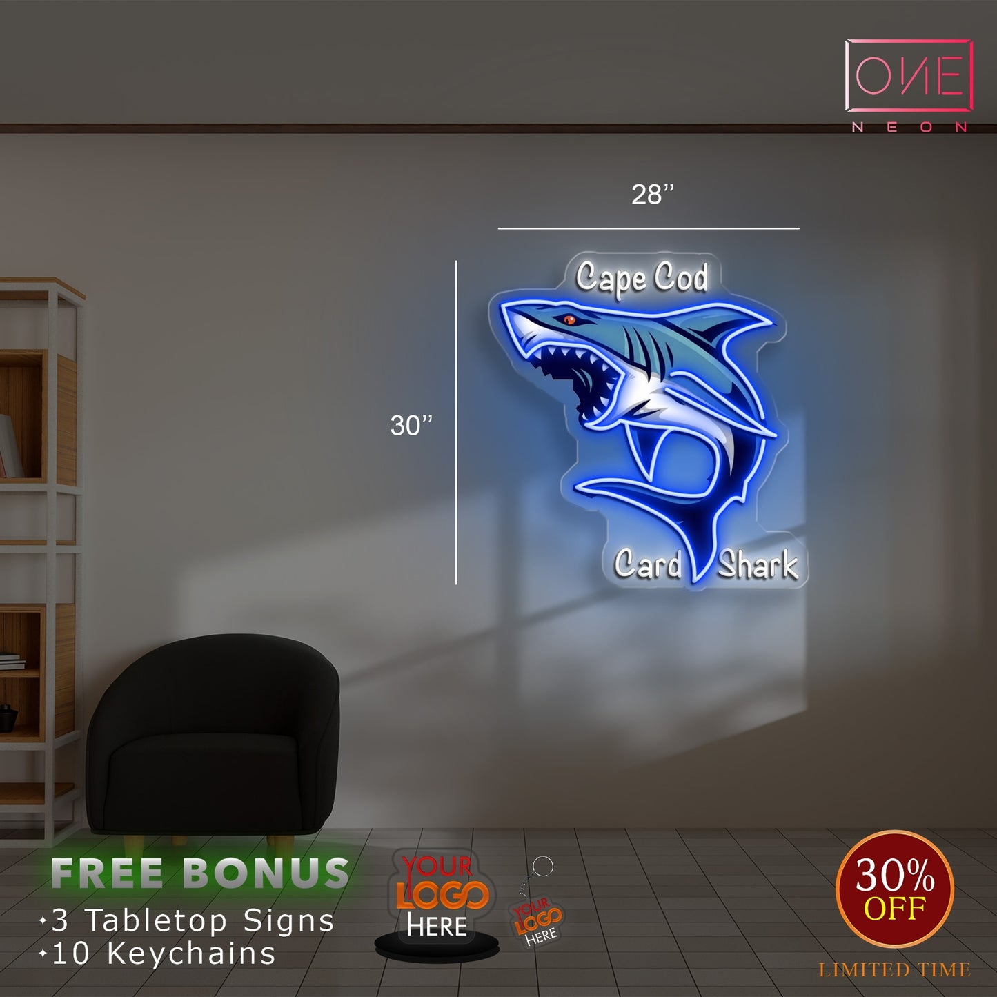 Cape Cod Card Shark | LED Neon Sign