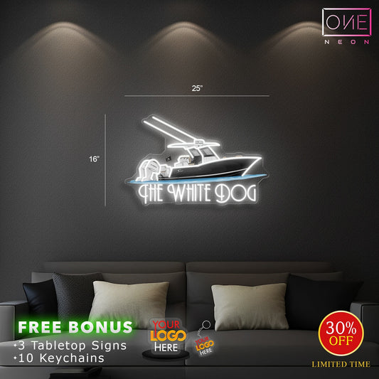 THE WHITE DOG | LED Neon Sign
