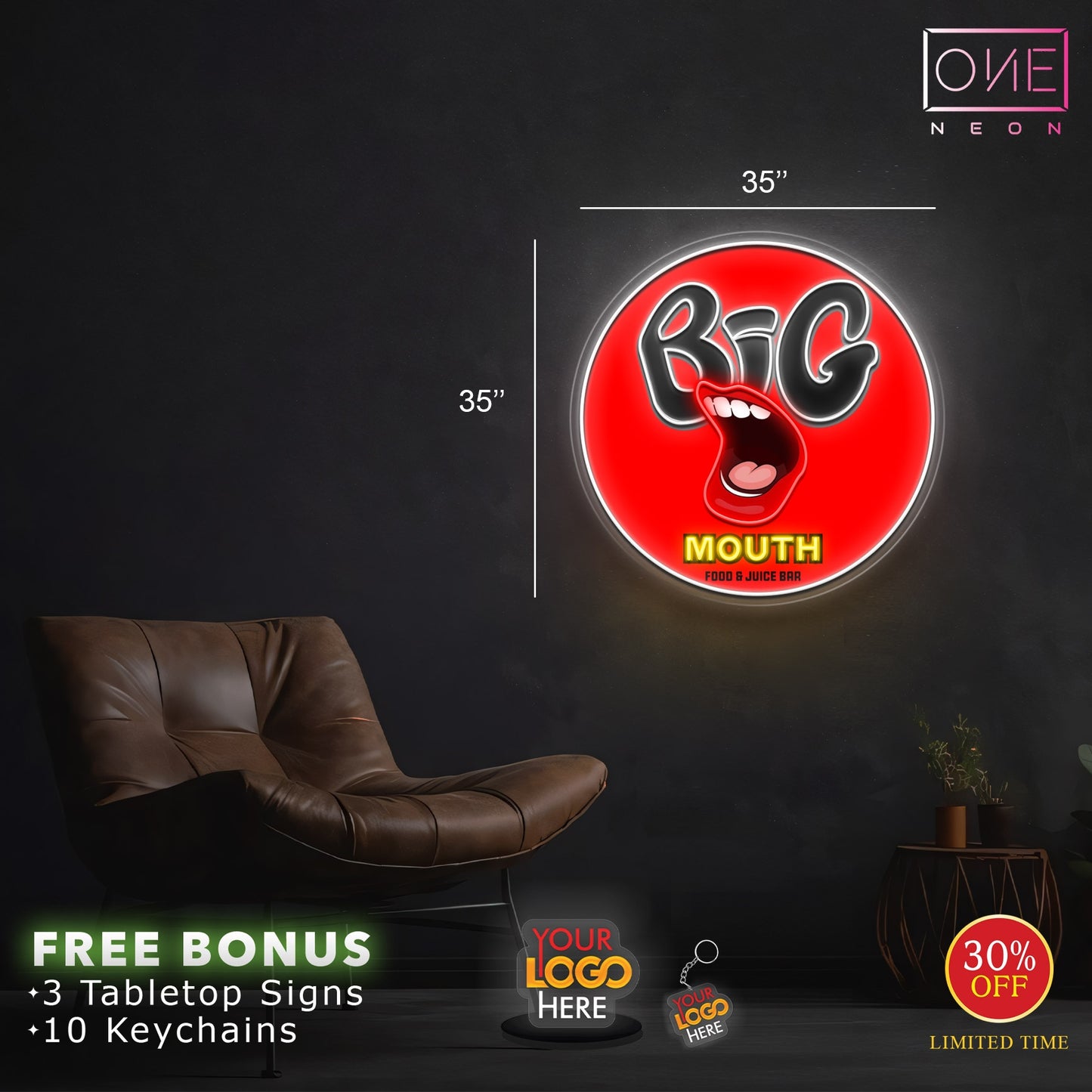 BIG MOUTH | LED Neon Sign (waterproof)