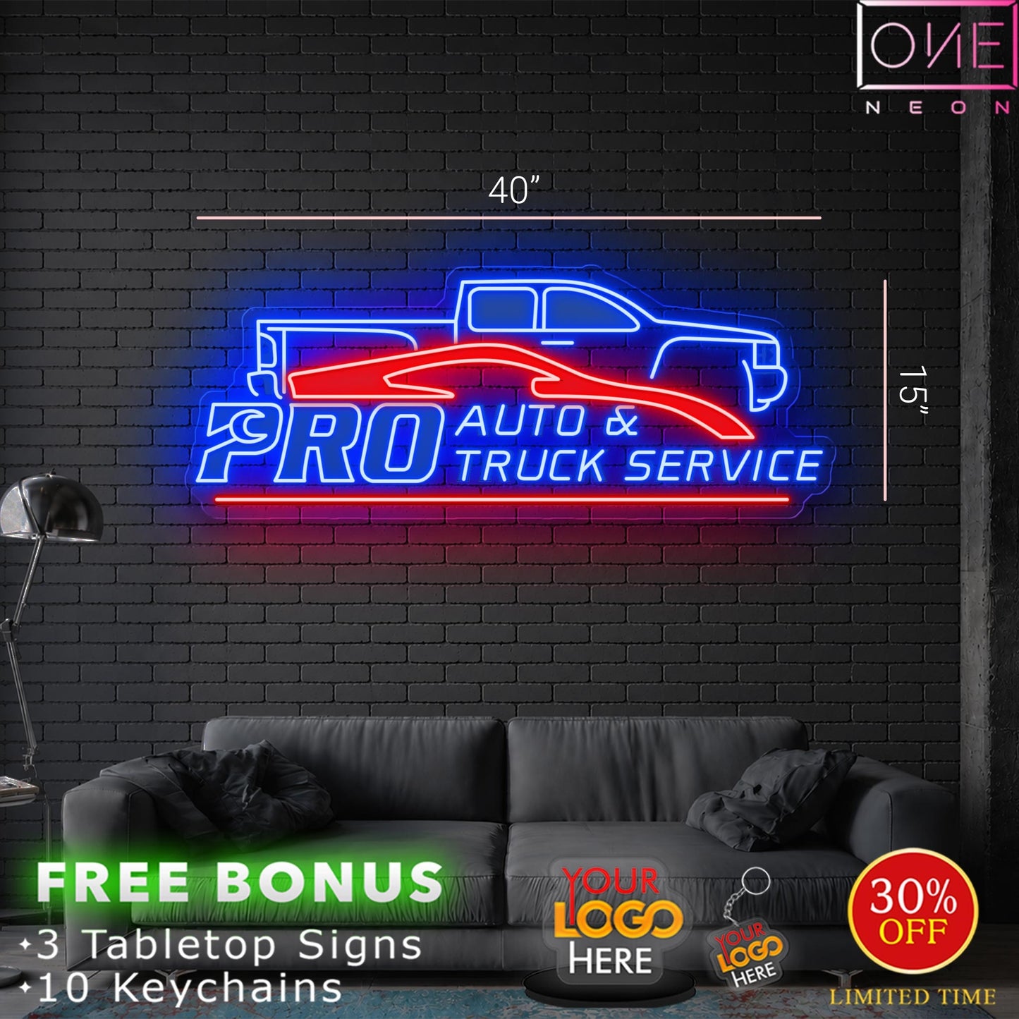Pro Auto & Truck Service | LED Neon Sign