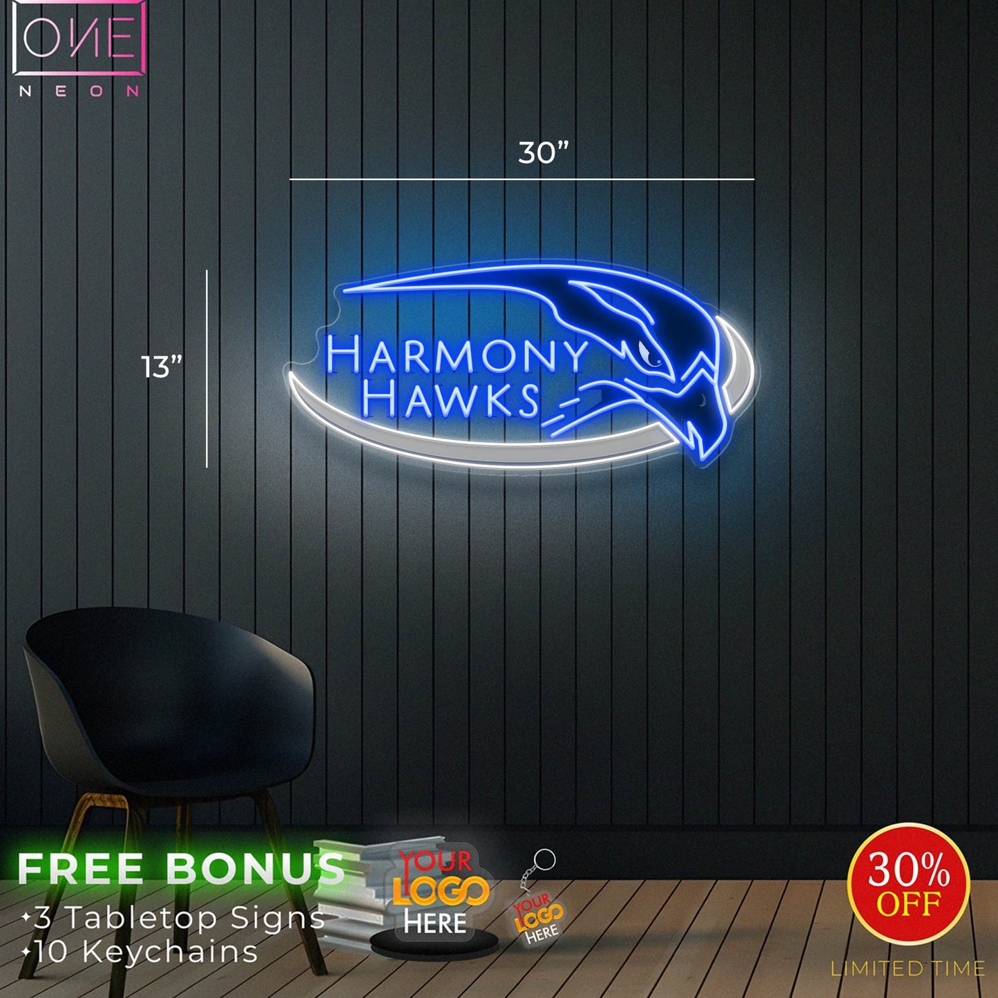HARMONY HAWKS | LED Neon Sign