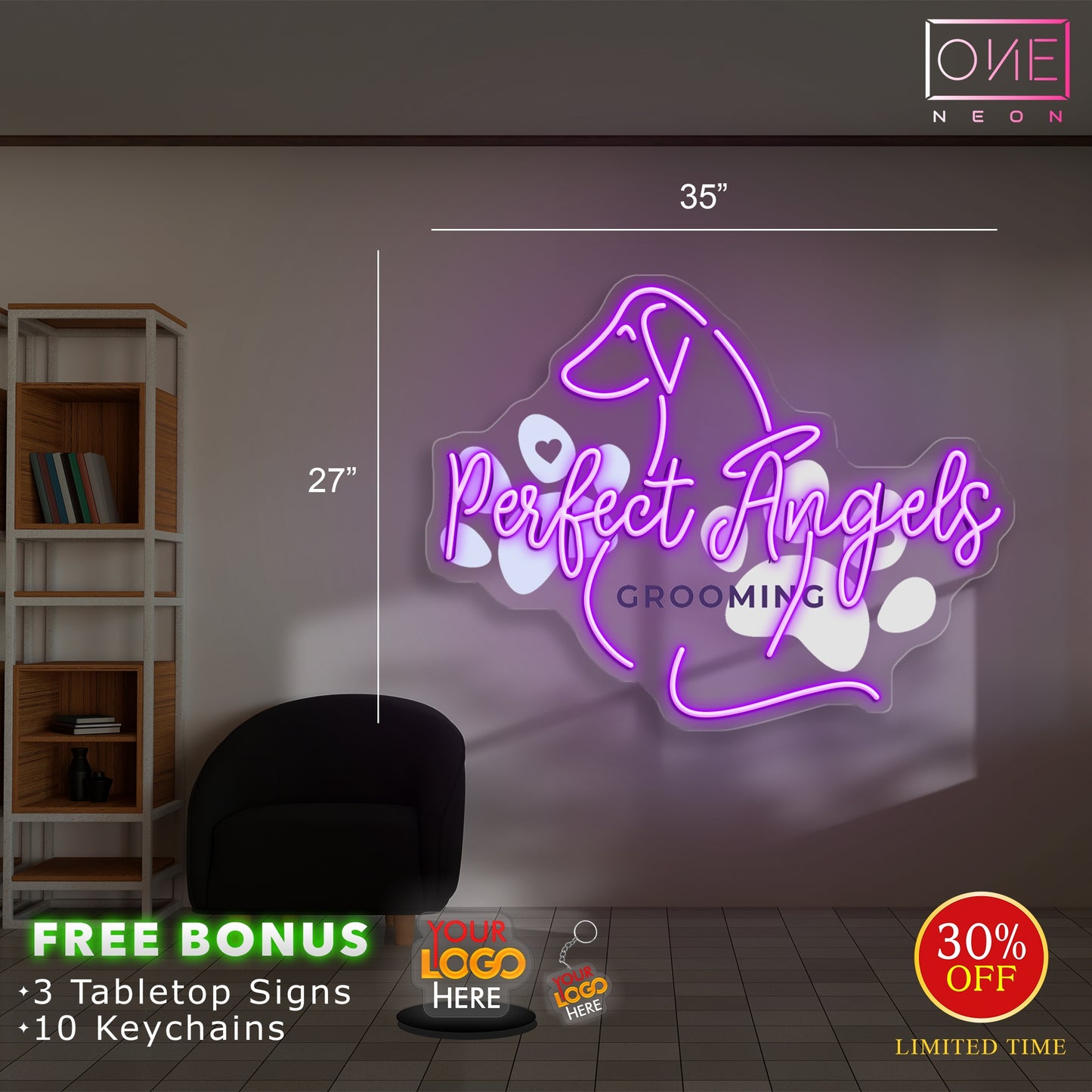 Perfect Angels Grooming | LED Neon Sign