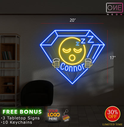 Enseigne néon LED œuvre d'art Tatoueur