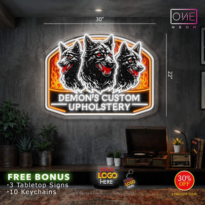 DEMON'S CUSTOM UPHOLSTERY | LED Neon Sign