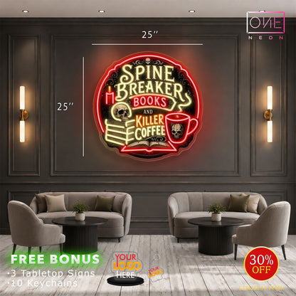SPINE BREAKER BOOKS AND KILLER COFFEE | LED Neon Sign