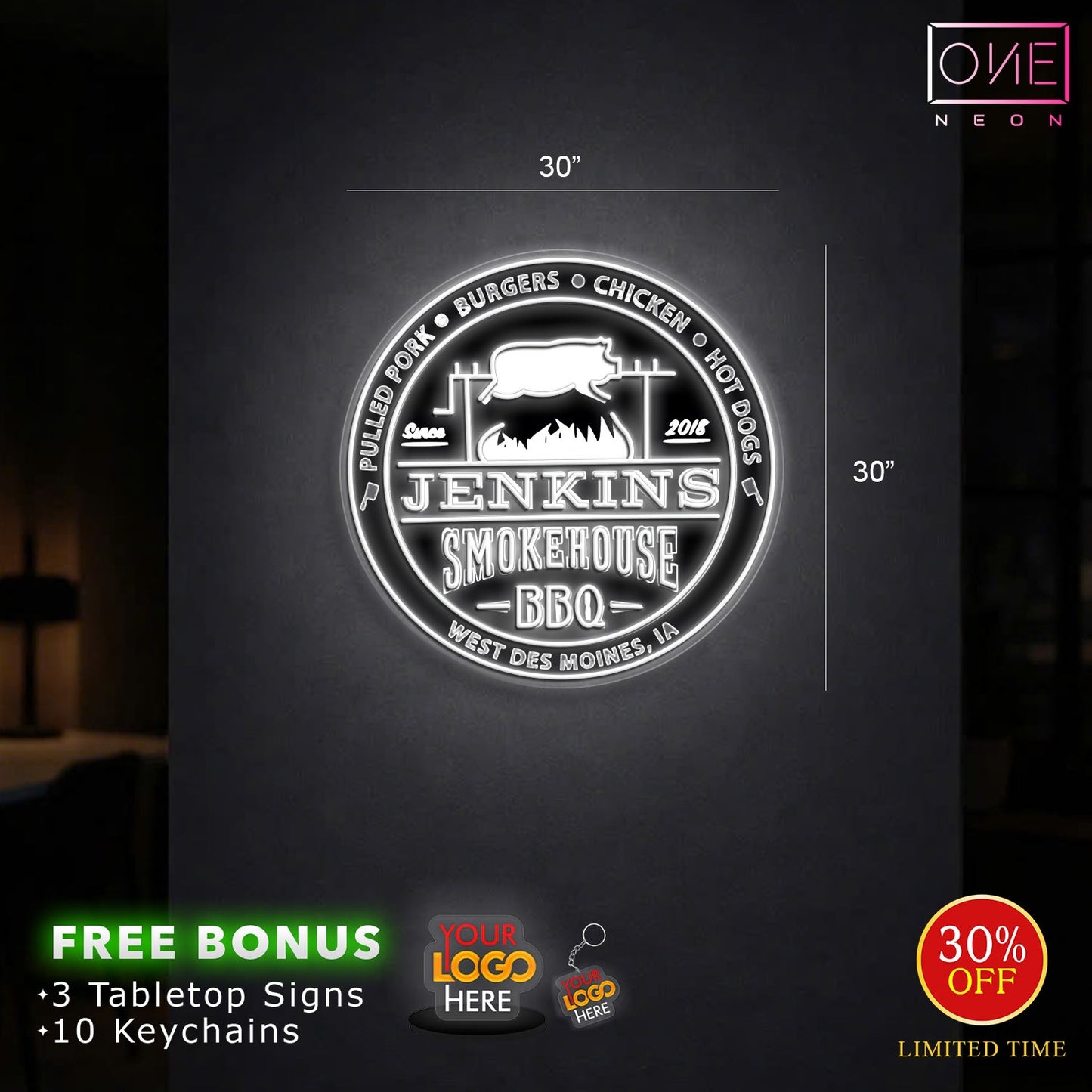 JENKINS SMOKEHOUSE BBQ | LED Neon Sign