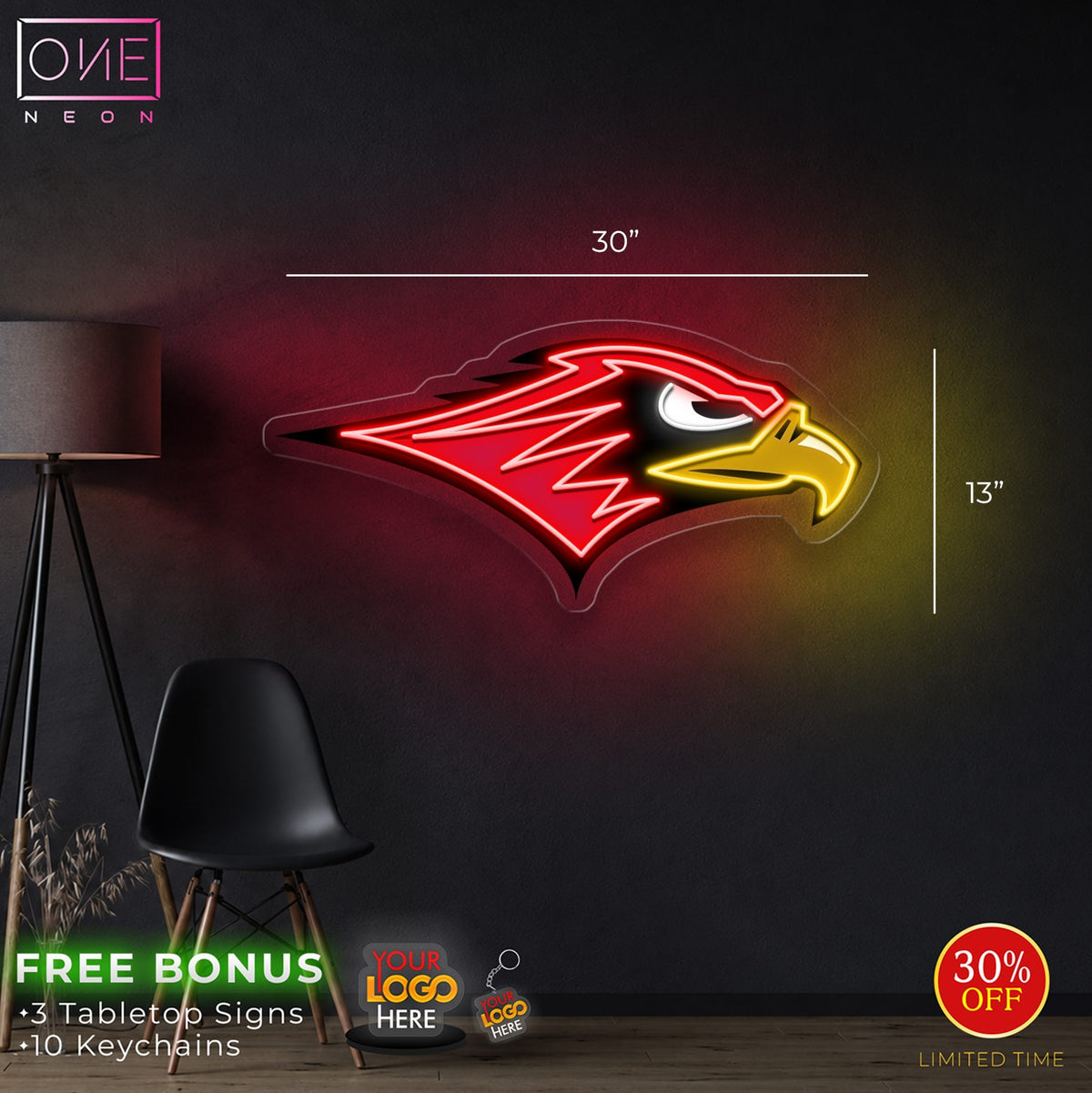 Enseigne néon LED œuvre d'art Tatoueur