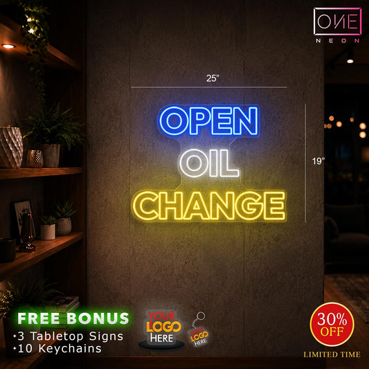 OPEN OIL CHANGE | LED Neon Sign (waterproof)