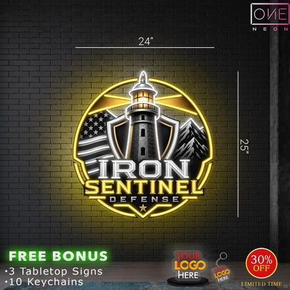 IRON SENTINEL DEFENSE | LED Neon Sign