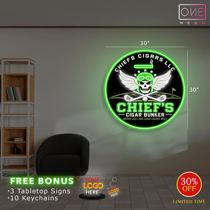CHIEF'S CIGAR BUNKER | LED Neon Sign