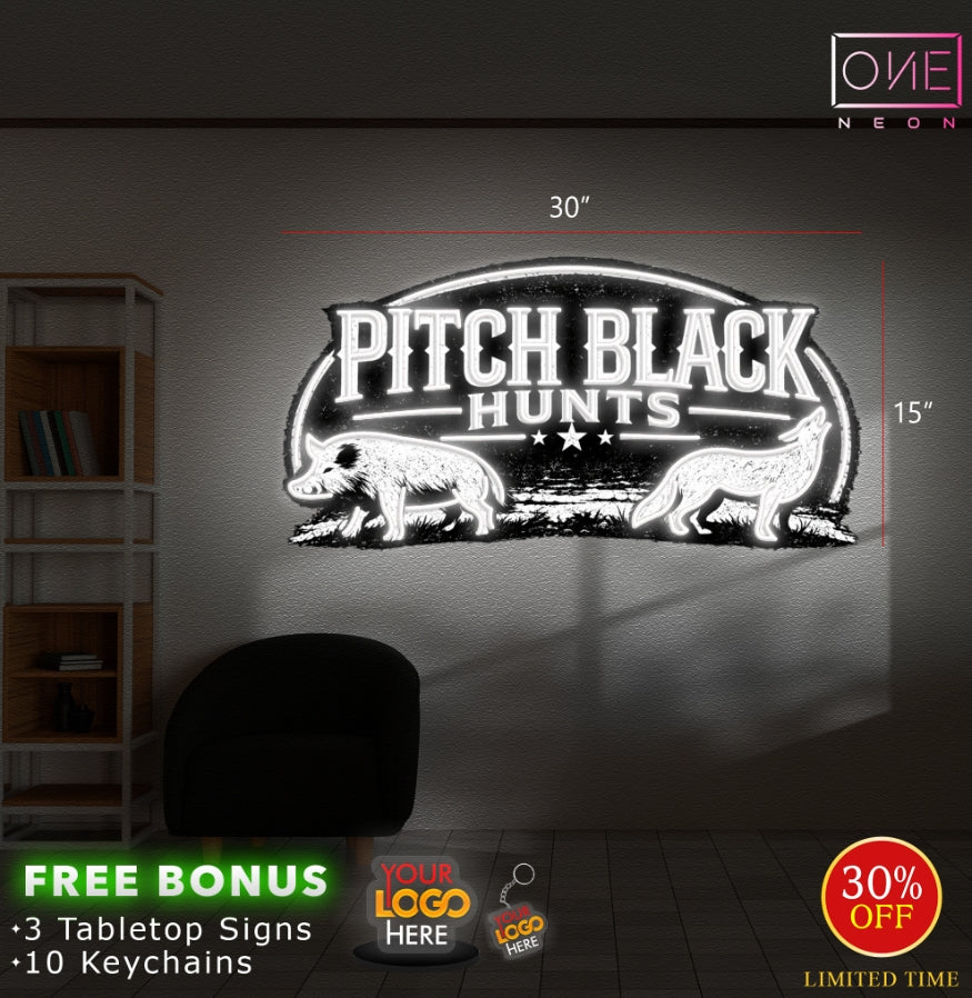 PITCH BLACK HUNTS | LED Neon Sign
