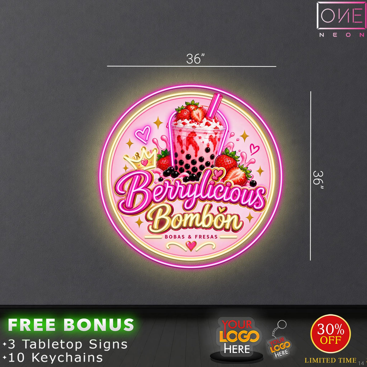Berrylicious Bombon | LED Neon Sign (waterproof)