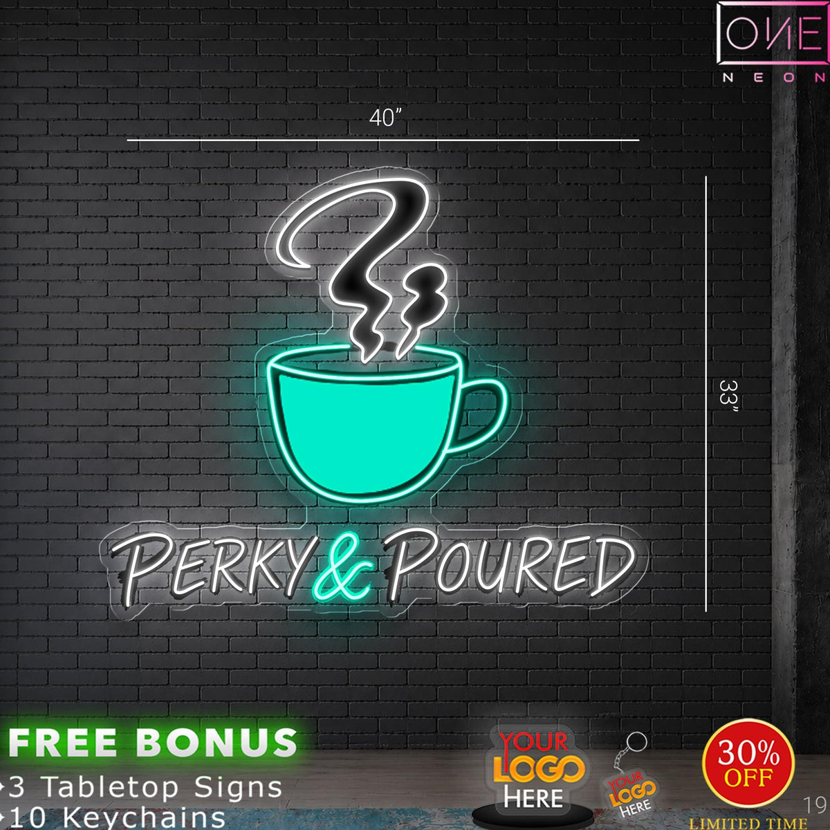 PERKY & POURED | LED Neon Sign (waterproof)