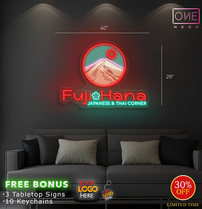 FUJI HANA FLORIDA | LED Neon Sign + 2 black acrylic backing