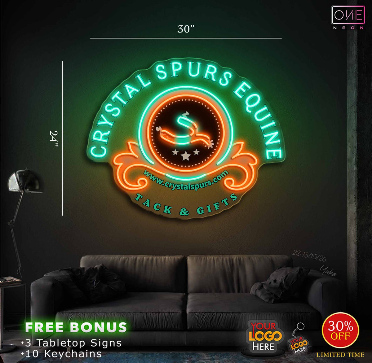 CRYSTAL SPURS EQUINE | LED Neon Sign