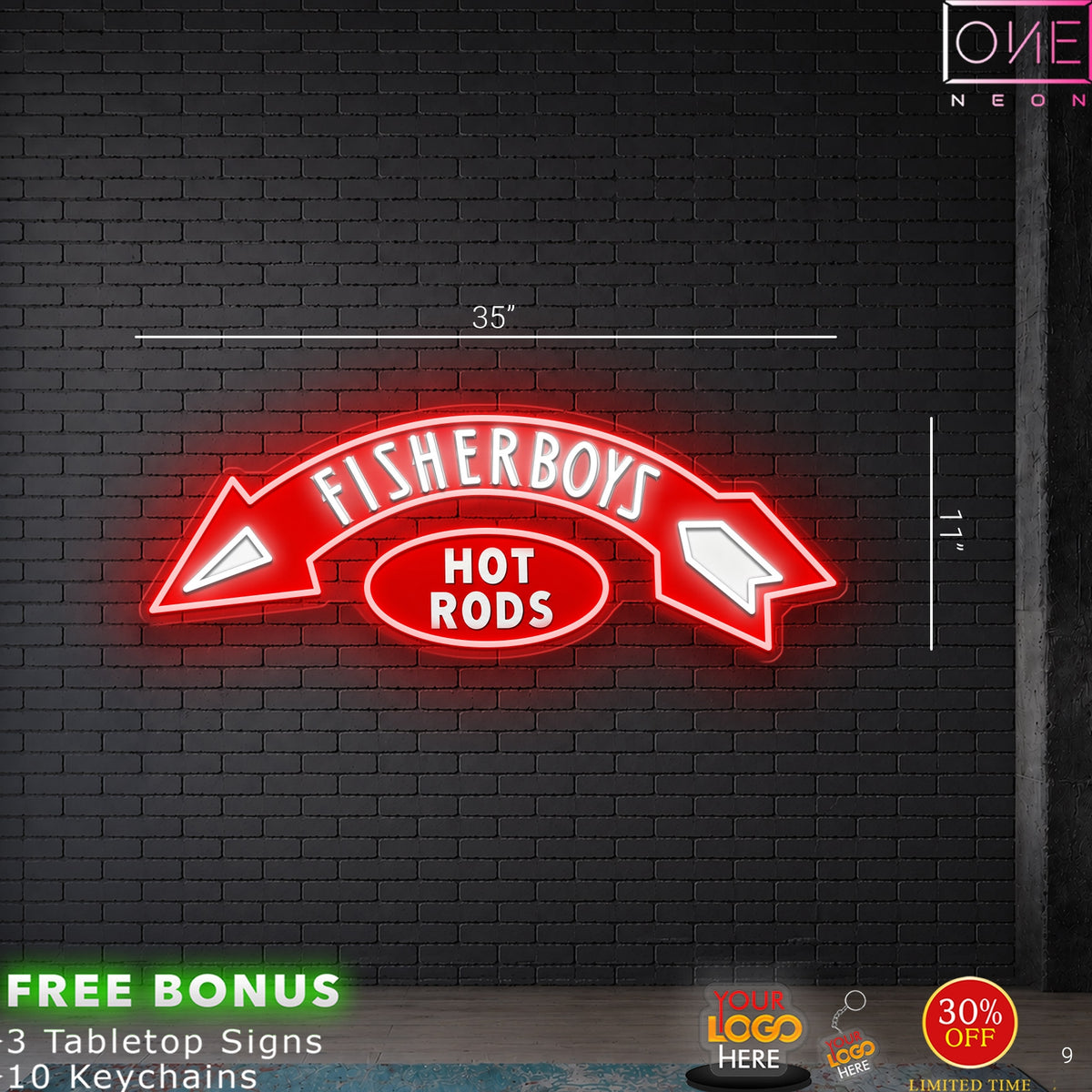 FISHER BOYS HOT ROD | LED Neon Sign