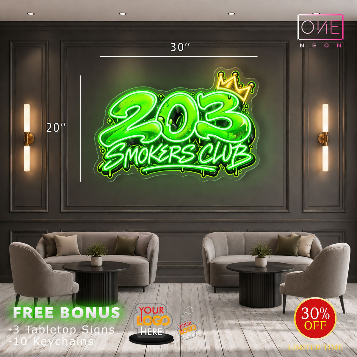 203 Smokers Club | LED Neon Sign