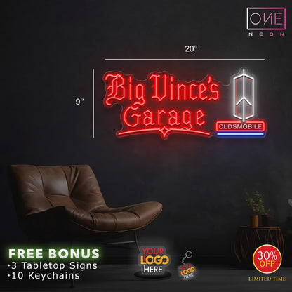 Big Vince's Garage | LED Neon Sign
