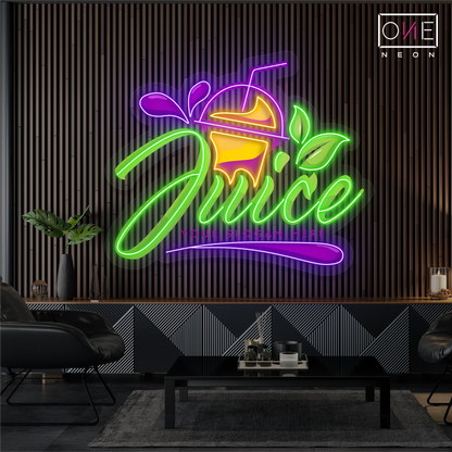 Enseigne néon LED "Jus de fruits"