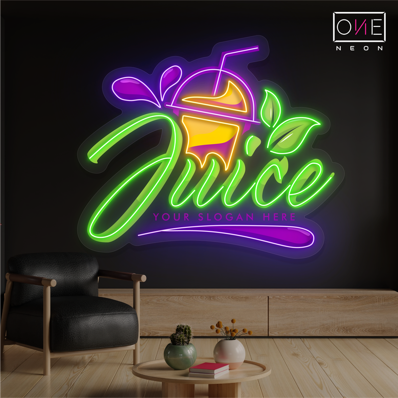Enseigne néon LED "Jus de fruits"