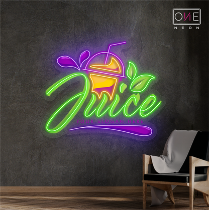 Enseigne néon LED "Jus de fruits"