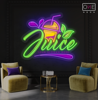 Enseigne néon LED "Jus de fruits"