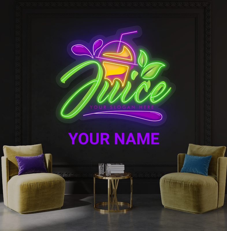 Enseigne néon LED "Jus de fruits"