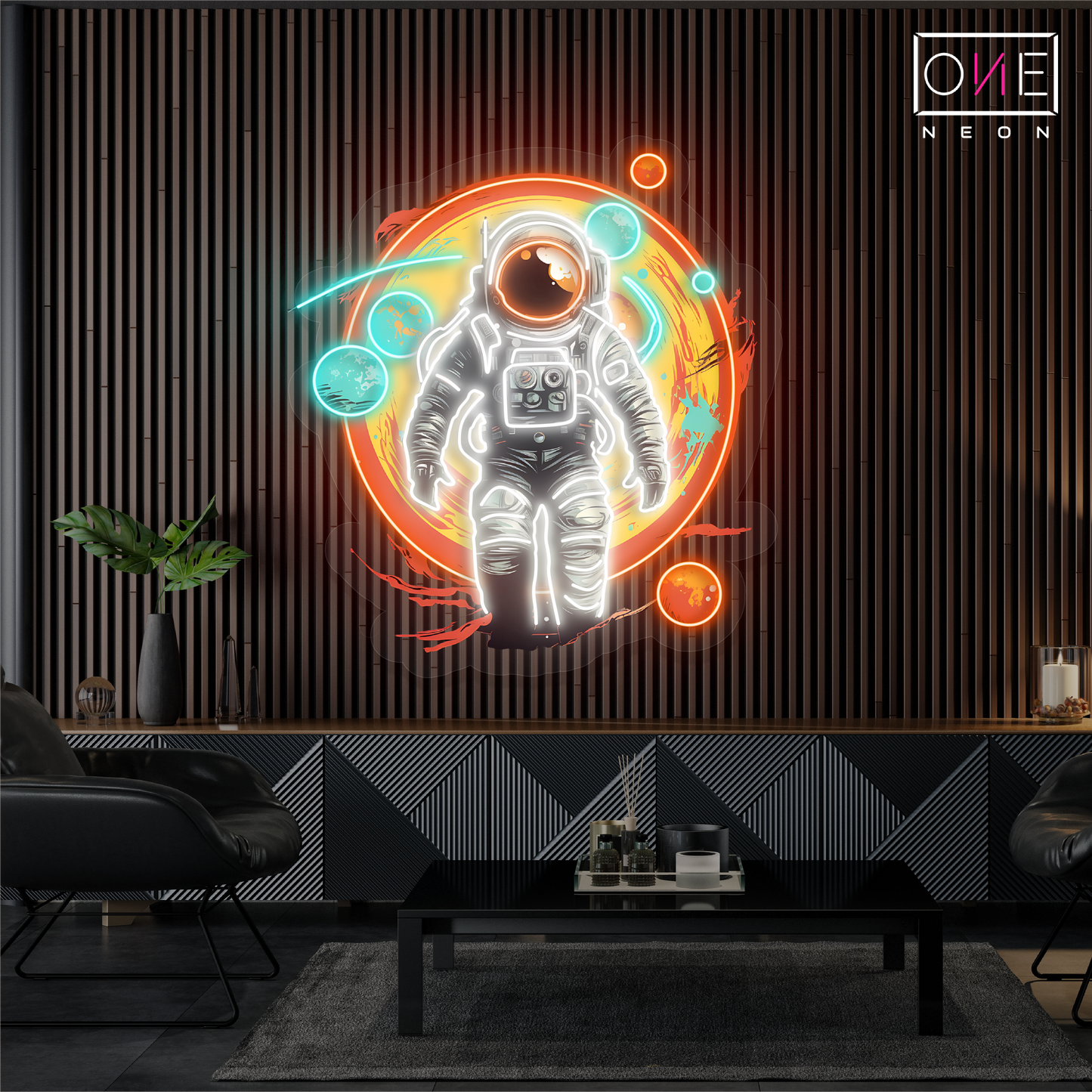 Enseigne lumineuse LED néon « Voyage d'astronaute »