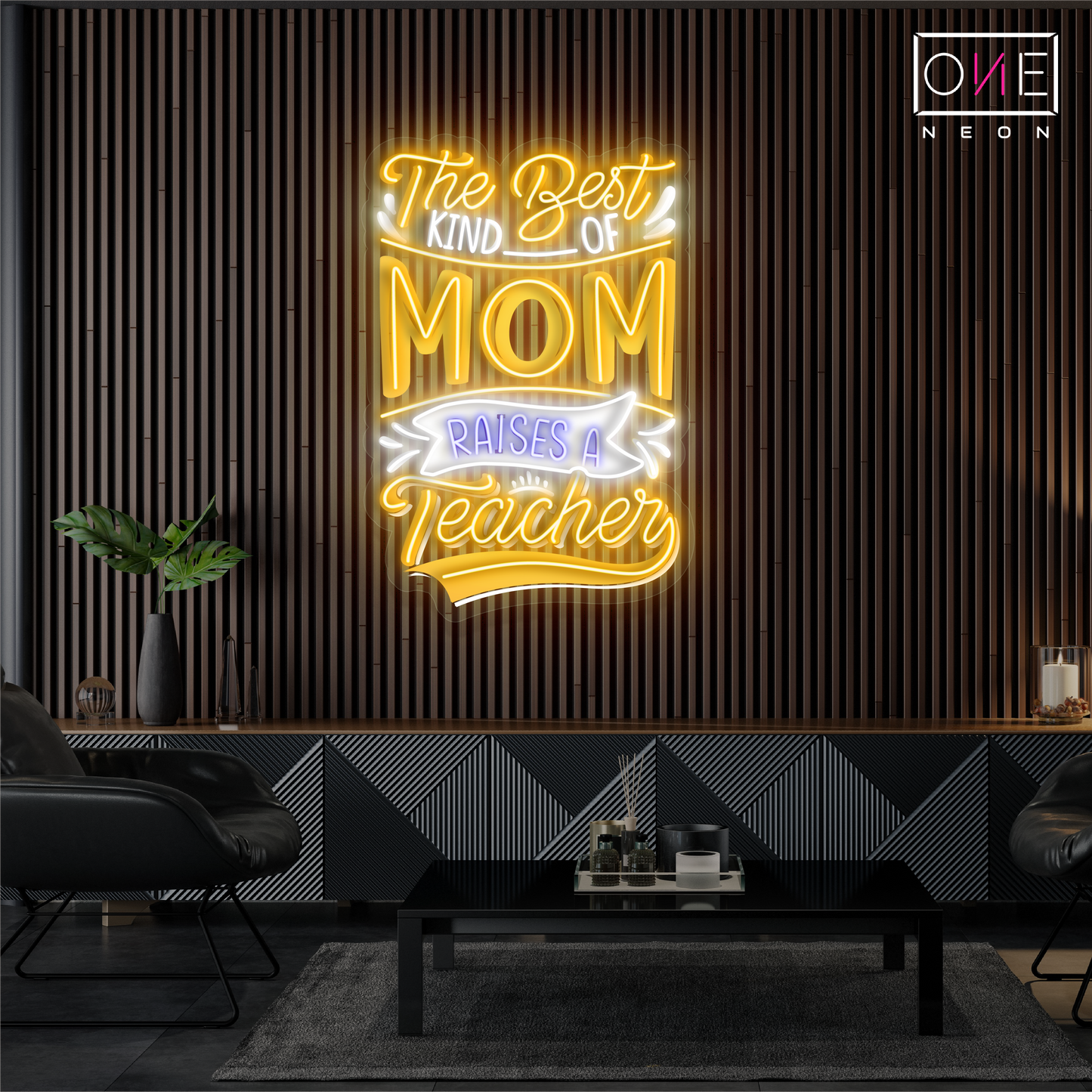 Néon LED "La meilleure maman élève un enseignant"