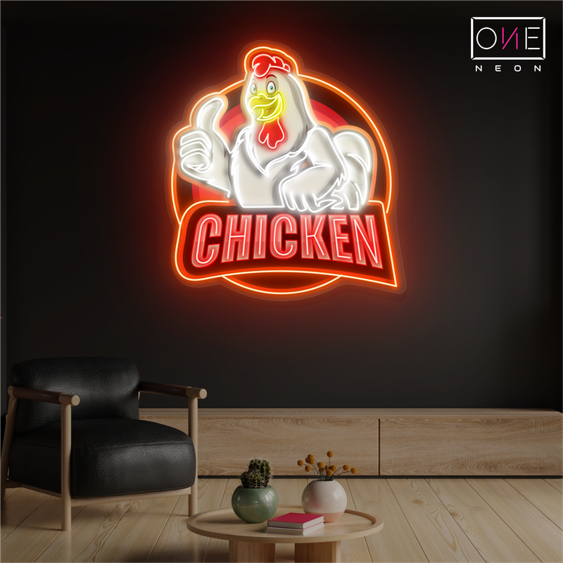 Enseigne Néon LED Personnalisée : Coq Artistique