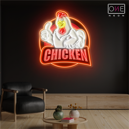 Enseigne Néon LED Personnalisée : Coq Artistique