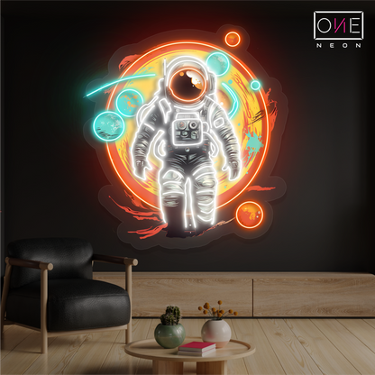Enseigne lumineuse LED néon « Voyage d'astronaute »