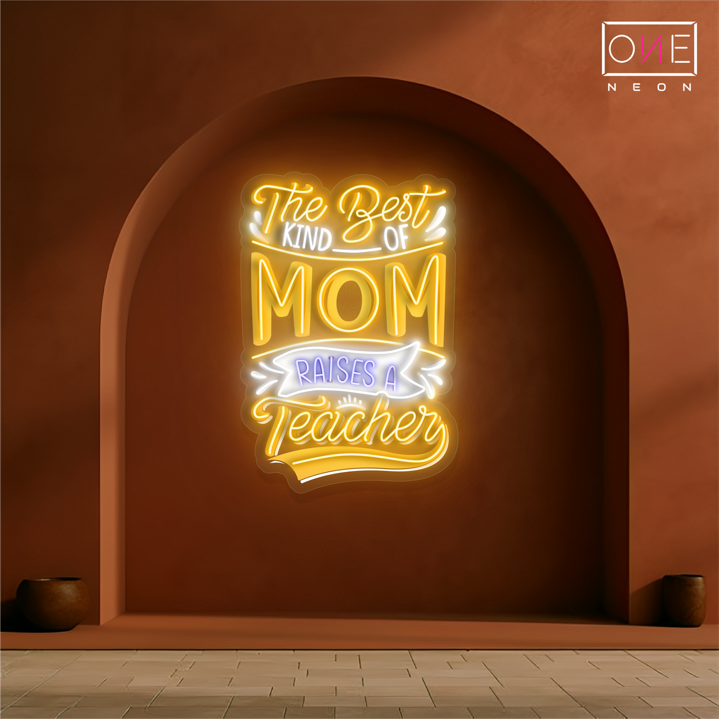 Néon LED "La meilleure maman élève un enseignant"