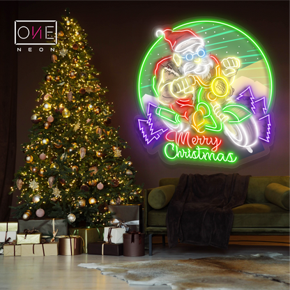 Enseigne néon LED "Le Traîneau de Noël du Père Noël"
