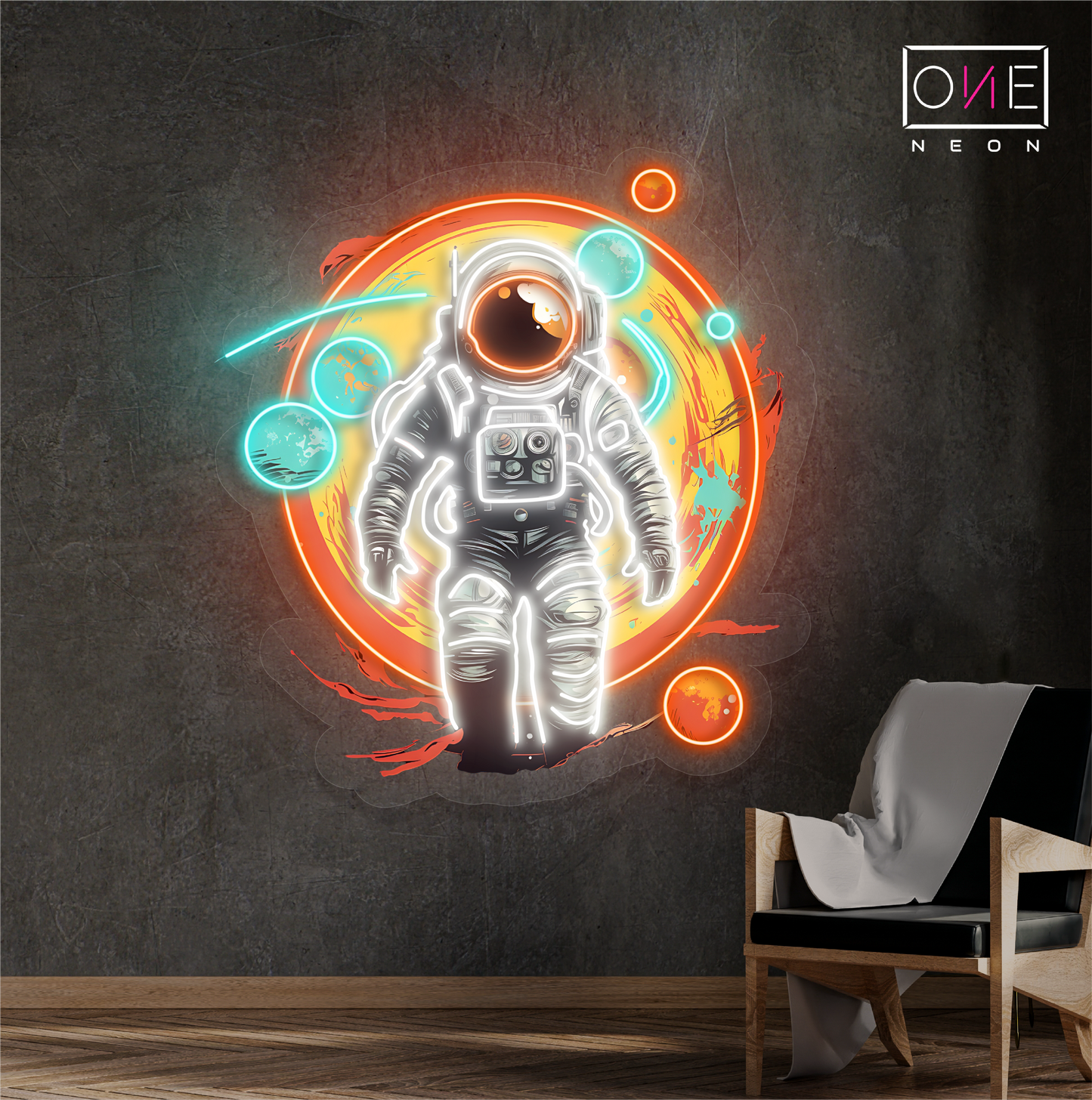 Enseigne lumineuse LED néon « Voyage d'astronaute »
