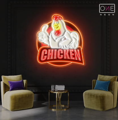 Enseigne Néon LED Personnalisée : Coq Artistique