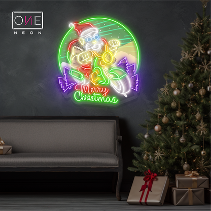 Enseigne néon LED "Le Traîneau de Noël du Père Noël"