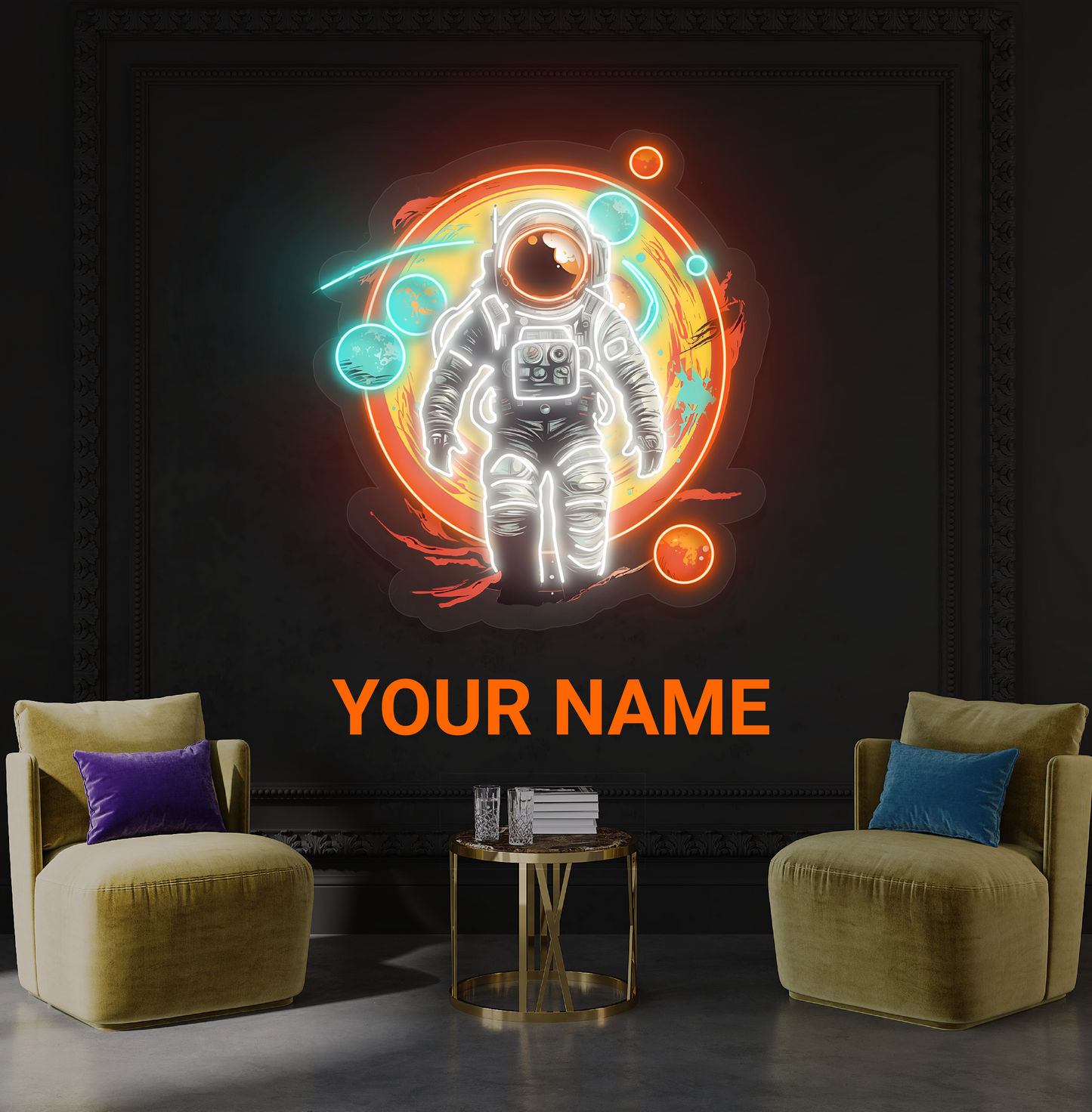 Enseigne lumineuse LED néon « Voyage d'astronaute »