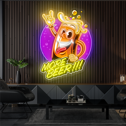 Plus de bière !!! Enseigne LED Néon Art