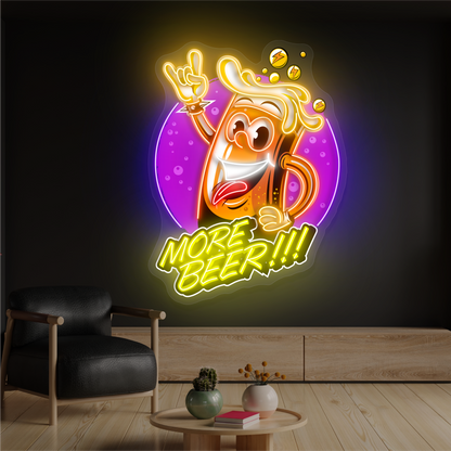 Plus de bière !!! Enseigne LED Néon Art