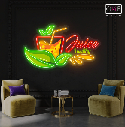Enseigne néon LED Jus Santé