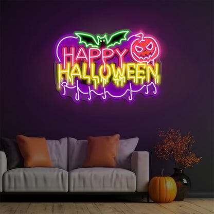 Enseigne néon LED Joyeux Halloween