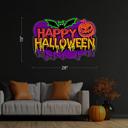 Enseigne néon LED Joyeux Halloween