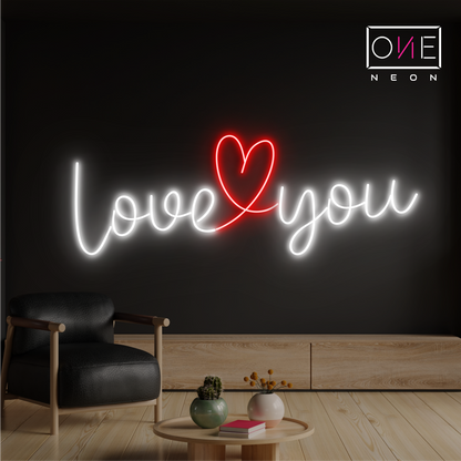 Enseigne Néon LED "Love You"