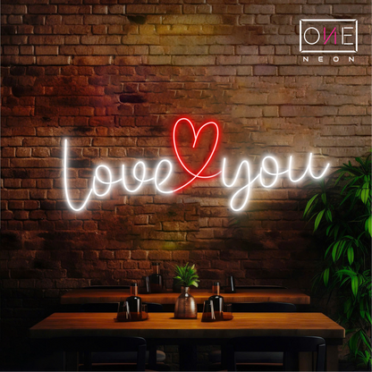 Enseigne Néon LED "Love You"