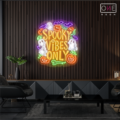 Enseigne néon LED "Spooky Vibes Only"