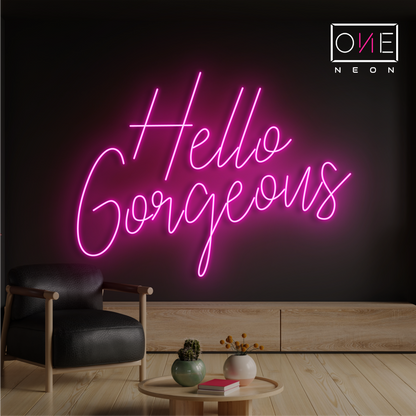 Enseigne néon LED Hello Gorgeous