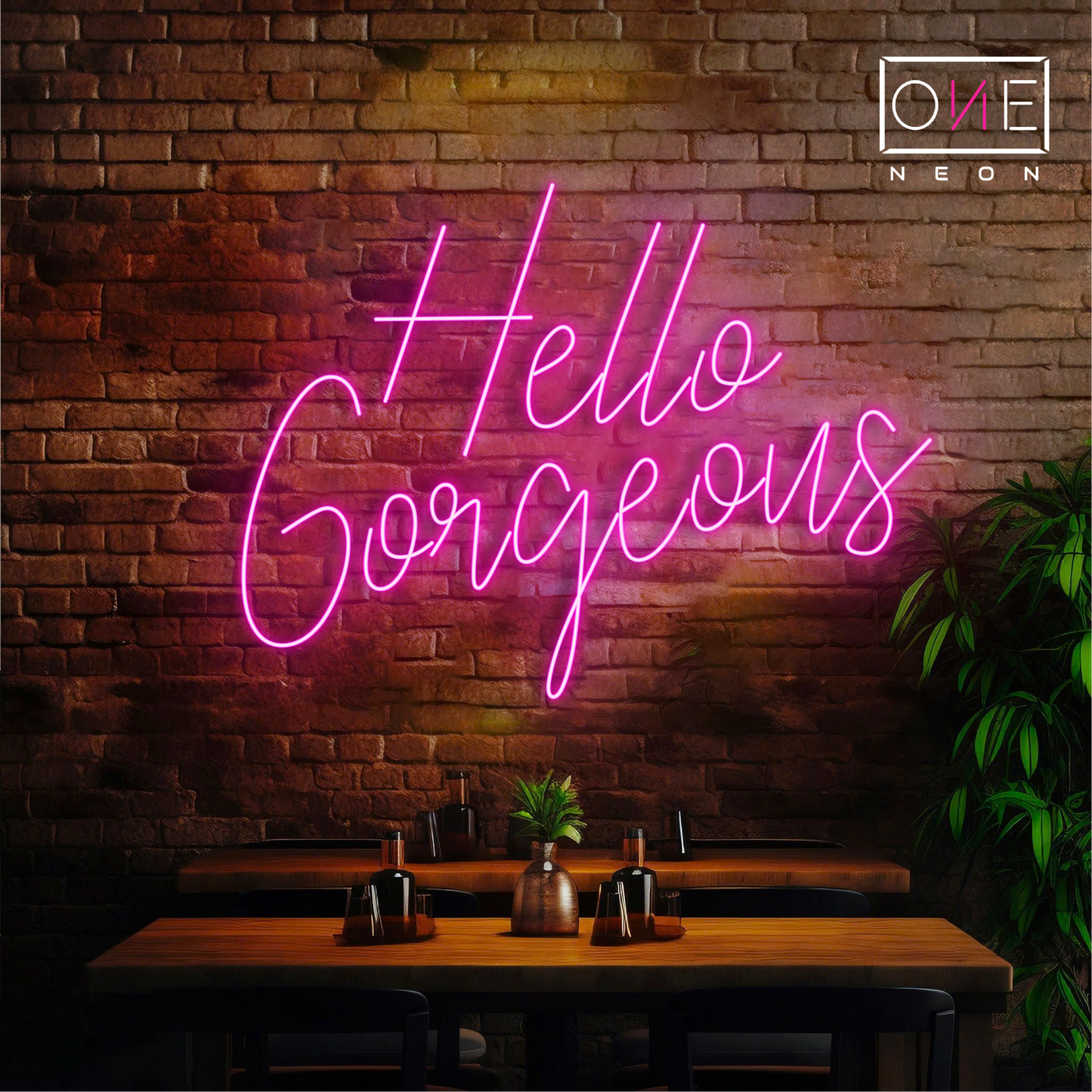 Enseigne néon LED Hello Gorgeous
